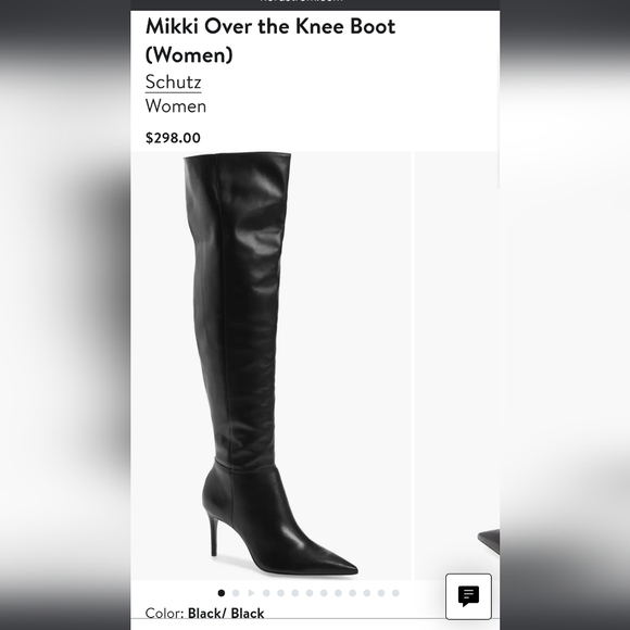 Schultz Shoes - Schultz Mikki Black Over the Knee Stiletto Heel Leather Boots (Women) 5.5